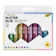 Glitter glue metallic en tube 10 couleurs