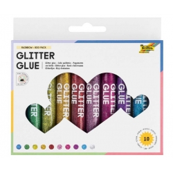 Glitter glue metallic en tube 10 couleurs