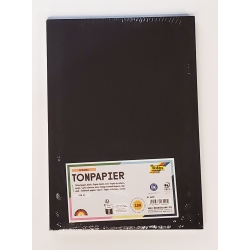 DIN A4, 130g/m² - (100 feuilles Noires) Emballage papier à dessin