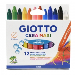 Crayons cire - 12 couleurs - Giotto Cera Maxi