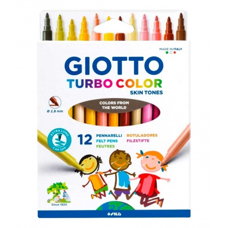 Étui de 12 feutres couleurs chair - Giotto Turbo Color