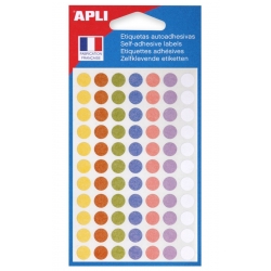 Pastilles adhésives - Ø 8 mm - couleurs assorties