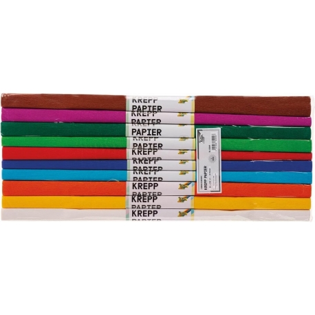 Assortiment de papiers crêpes fin 32 g - 50 x 250 cm