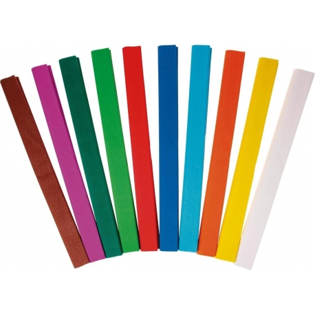 Assortiment de papiers crêpes fin 32 g - 50 x 250 cm