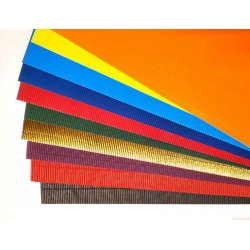 Carton ondulé  en 9 couleurs + OR - 50 x 70 cm