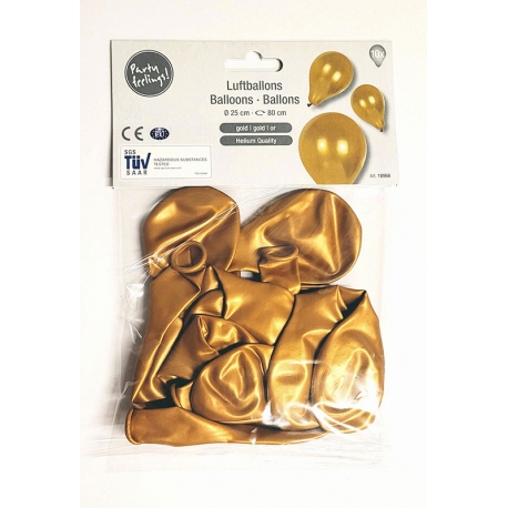 Ballons "Metallic" couleur OR