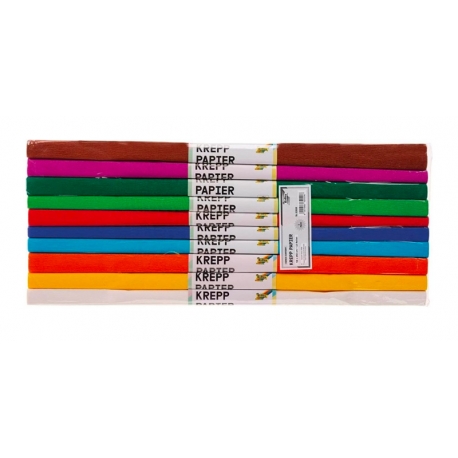 Assortiment de papiers crêpes fin 32 g - 50 x 250 cm