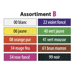 Papier crêpe fin 32 g 50x250 cm- Assortiment B