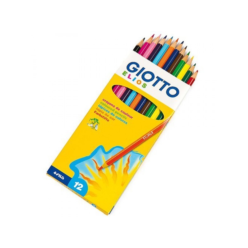 Giotto 949301 Pack de 12 Crayons Couleurs Assorties 