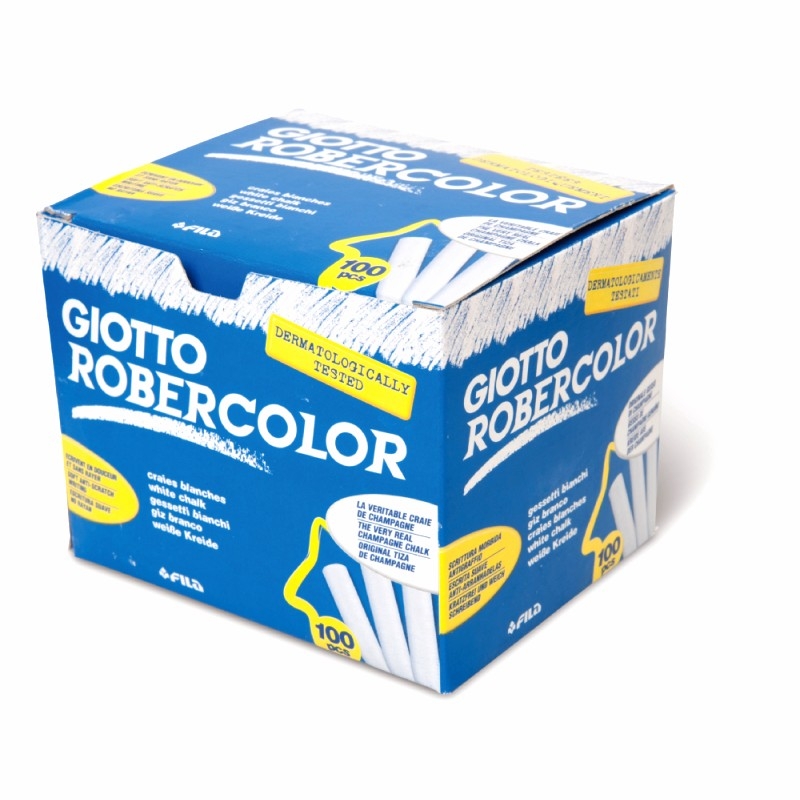 Craie enrobée Robercolor Giotto, Boîte de 10, Blanc 28374