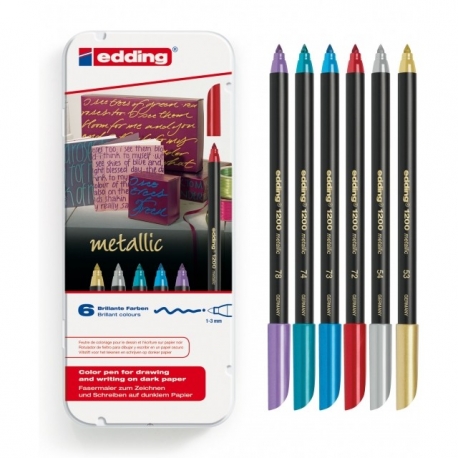 Feutre edding 1200 Metallic Color Pen - 6 pcs