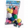 Pompons 30 pièces couleurs assorties