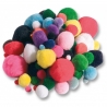 Pompons 100 pièces couleurs assorties