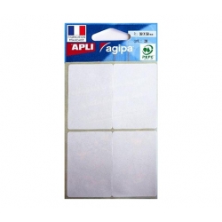 28 étiquettes blanches adhésives
