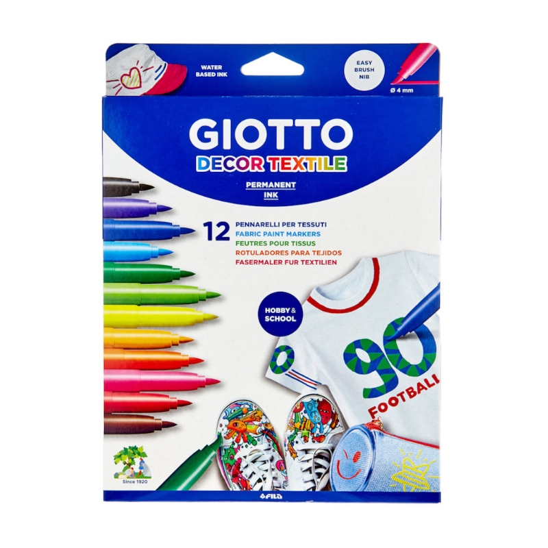Feutre Giotto Decor textile 12 couleurs - AUSA